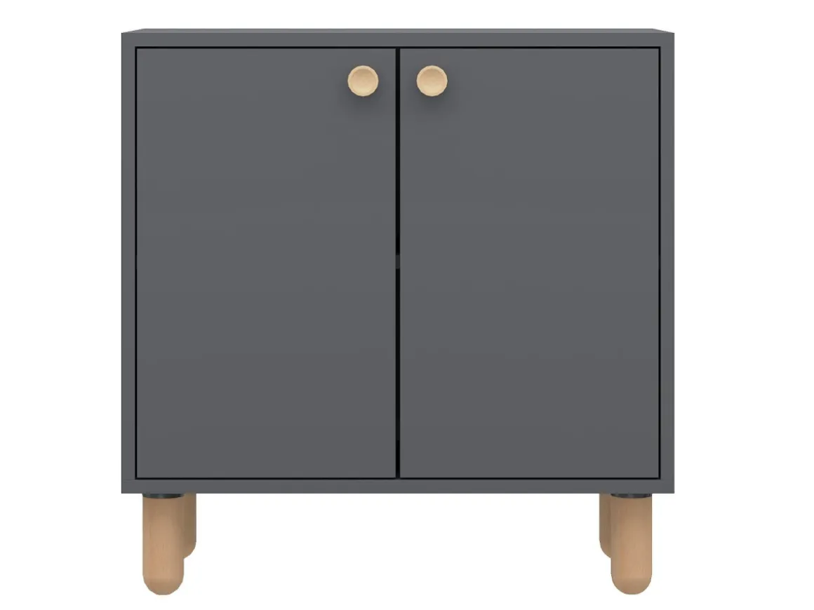 Buffet en bois "Lina" - 72 x 36 x 73 cm - Gris anthracite