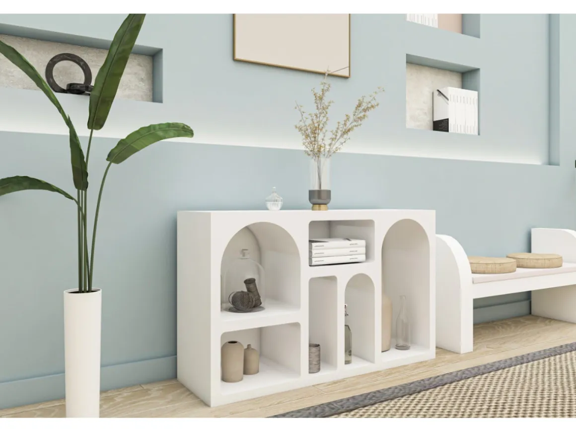 Buffet en bois "Liva" - 120 x 37 x 74 cm - Blanc