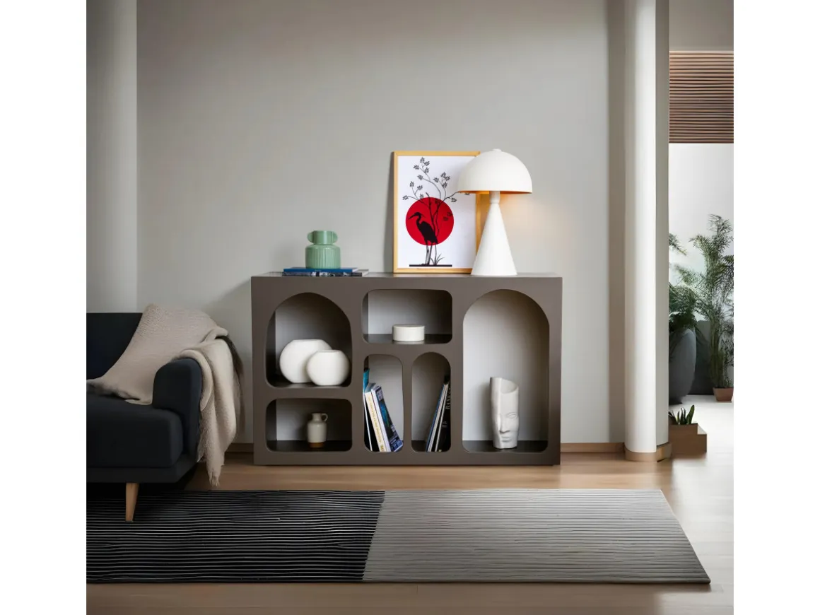 Buffet en bois "Liva 120" - 120 x 37 x 74 cm - Gris anthracite