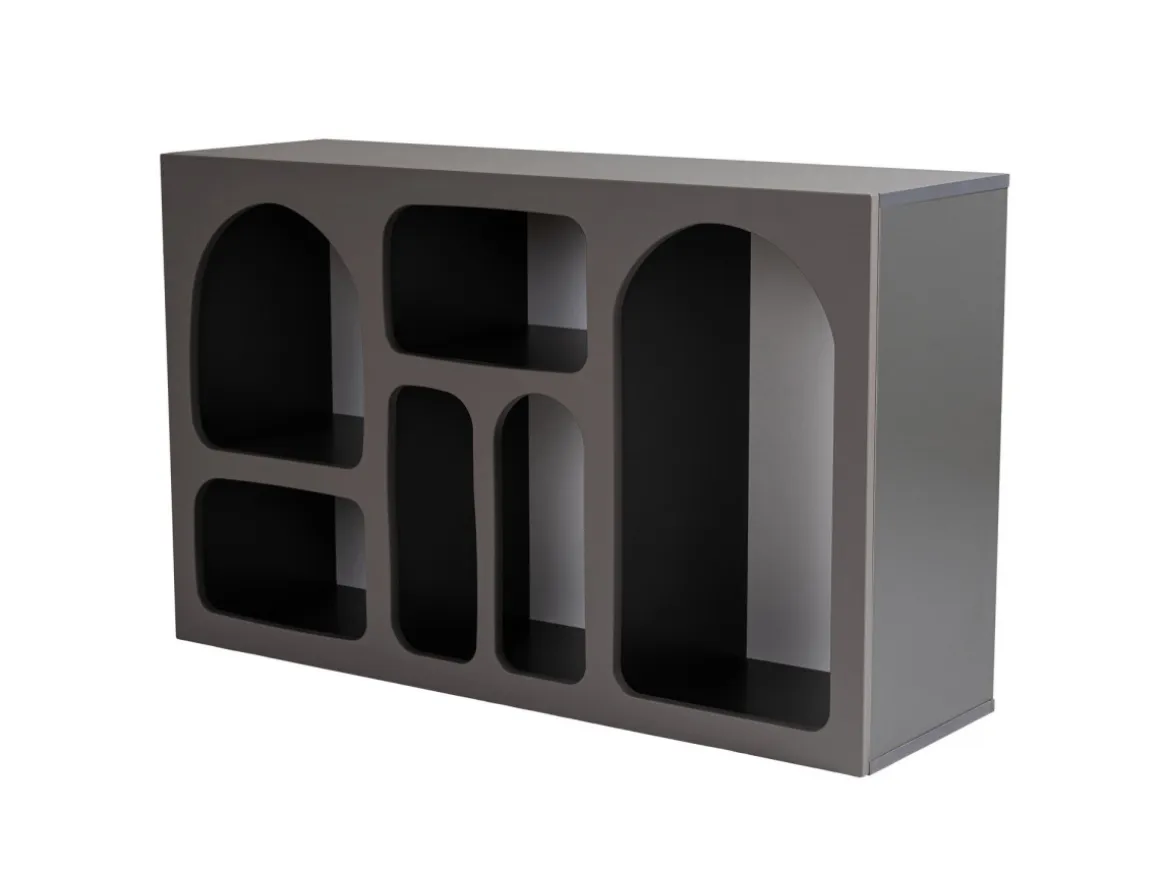 Buffet en bois "Liva 120" - 120 x 37 x 74 cm - Gris anthracite