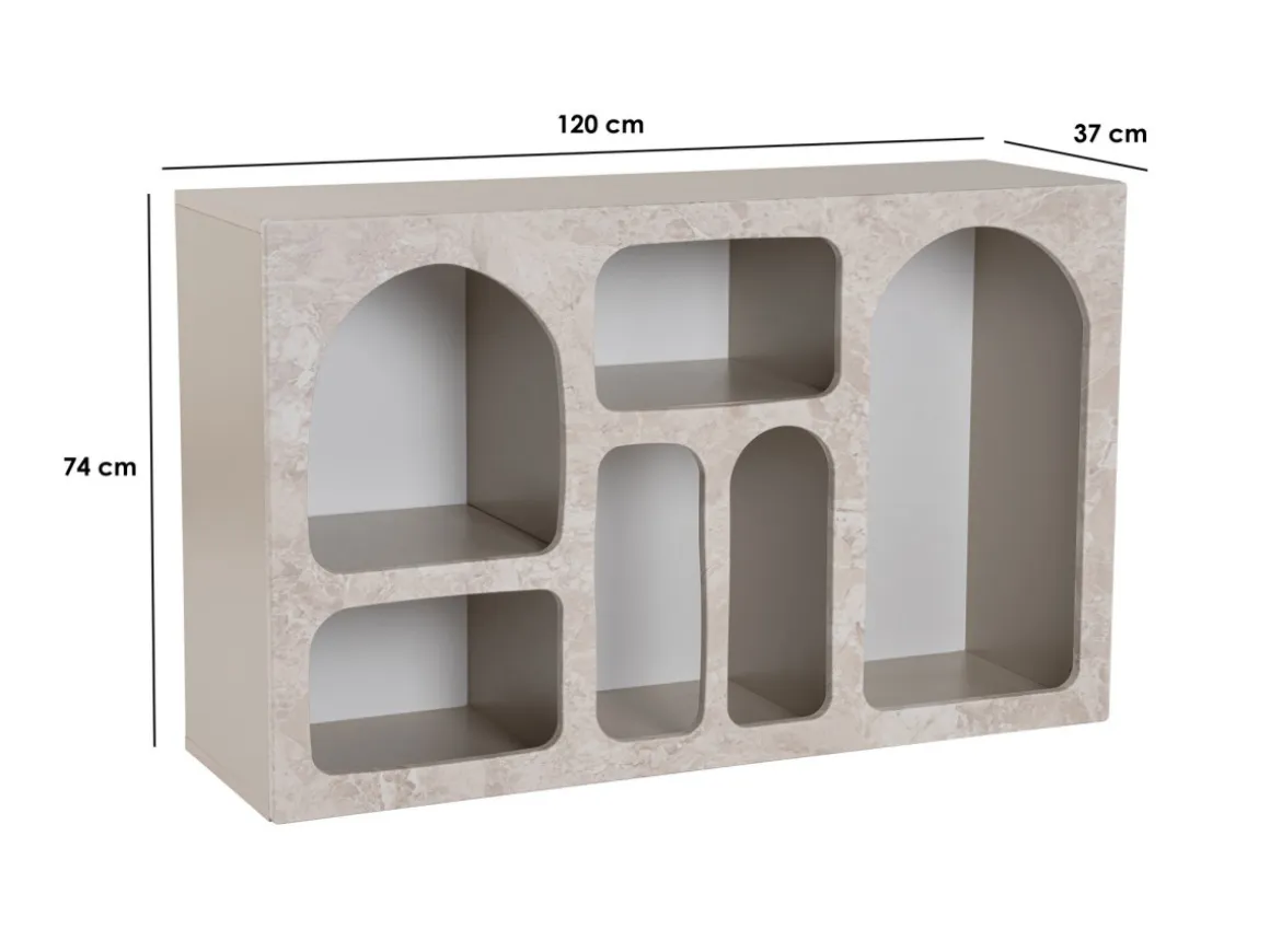 Buffet en bois "Liva" - 120 x 37 x 74 cm - Travertin