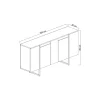 Buffet en bois "Luxe" - 160 x 35 x 80 cm - Anthracite Doré