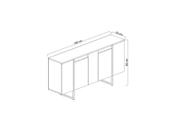 Buffet en bois "Luxe" - 160 x 35 x 80 cm - Anthracite Doré