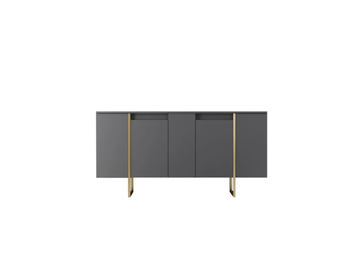 Buffet en bois "Luxe" - 160 x 35 x 80 cm - Anthracite Doré