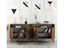 Buffet en bois "Milan" - 180 x 35 x 78 cm - Noyer