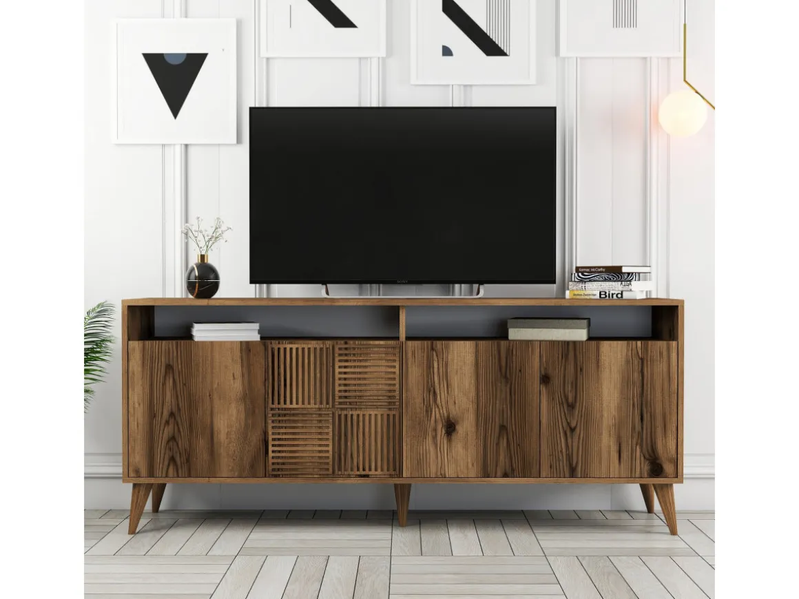 Buffet en bois "Milan" - 180 x 35 x 78 cm - Noyer