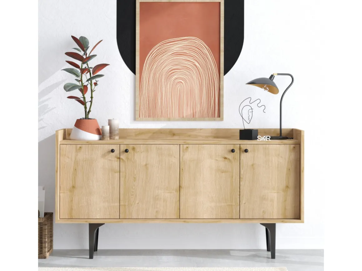 Buffet en bois "Navi" - 150 x 40 x 80 cm - Beige
