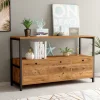 Buffet en bois "Nero" - 120 x 30 x 75 cm - Pin atlantique Noir