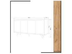 Buffet en bois "Nossa" - 140 x 40 x 86 cm - Marron