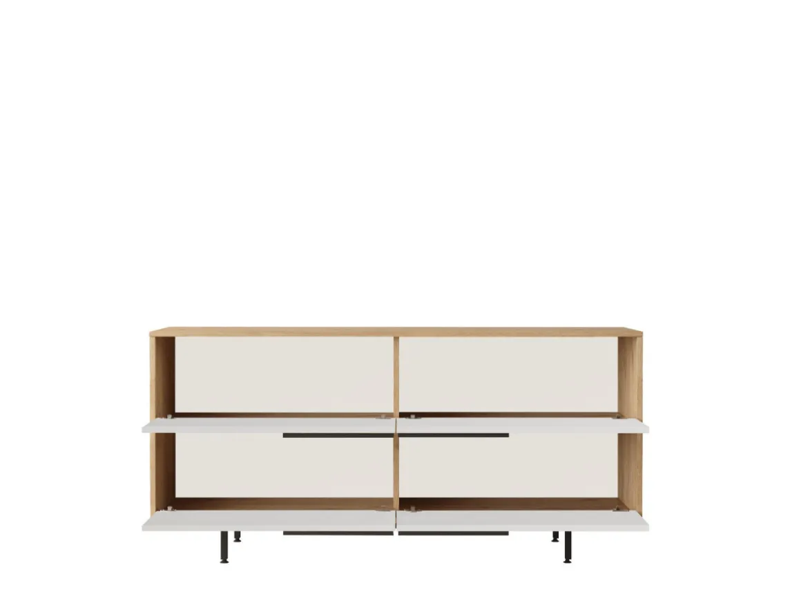 Buffet en bois "ON3-SW" - 160 x 44 x 74 cm - Blanc