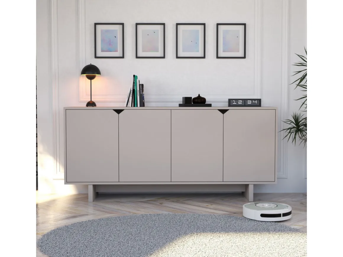 Buffet en bois "Oz" - 180 x 40 x 81 cm - Beige