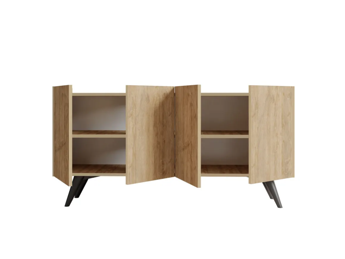 Buffet en bois "Pekin" - 150 x 40 x 76 cm - Marron