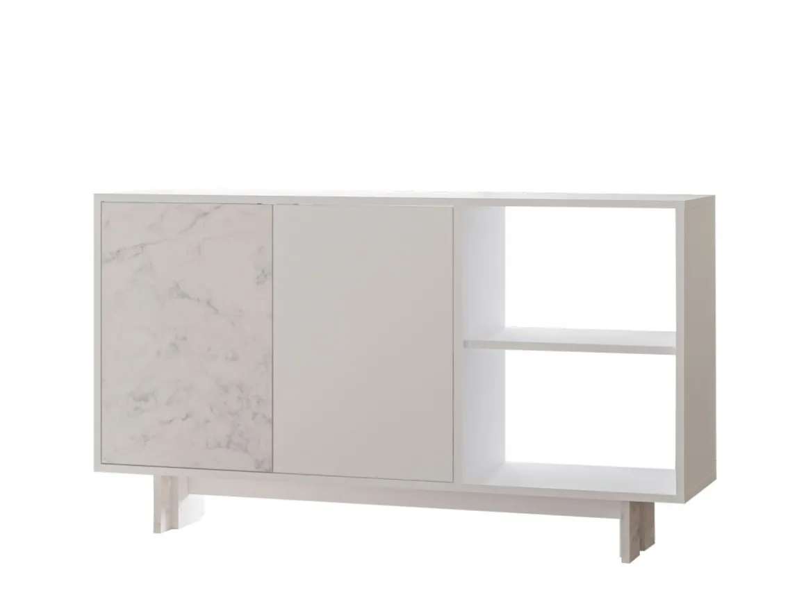 Buffet en bois "Ravello" - 140 x 35 x 80 cm - Blanc