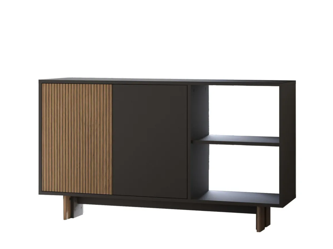 Buffet en bois "Ravello" - 140 x 35 x 80 cm - Gris anthracite