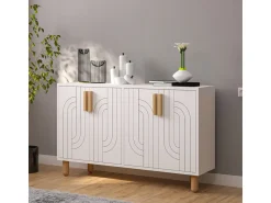 Buffet en bois "Rodney" - 120 x 29 x 73 cm - Blanc