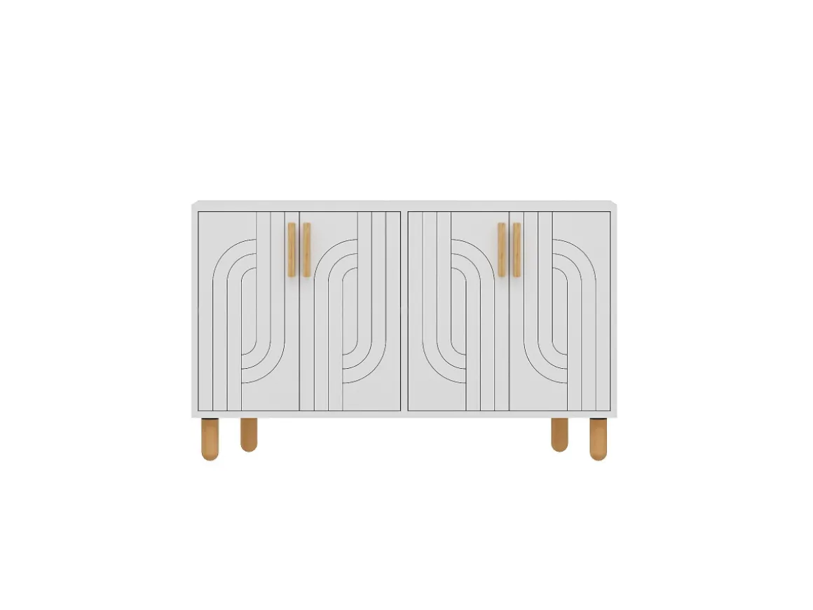 Buffet en bois "Rodney" - 120 x 29 x 73 cm - Blanc