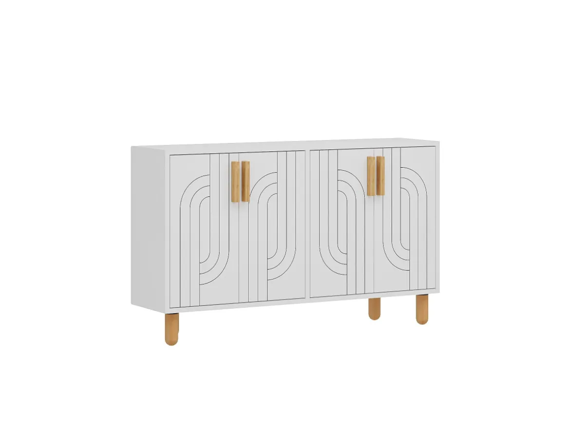 Buffet en bois "Rodney" - 120 x 29 x 73 cm - Blanc