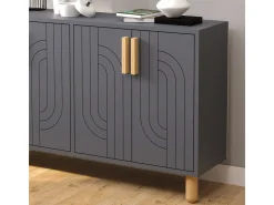 Buffet en bois "Rodney" - 120 x 30 x 74 cm - Gris anthracite