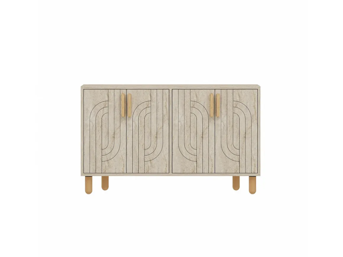 Buffet en bois "Rodney" - 120 x 30 x 74 cm - Travertin