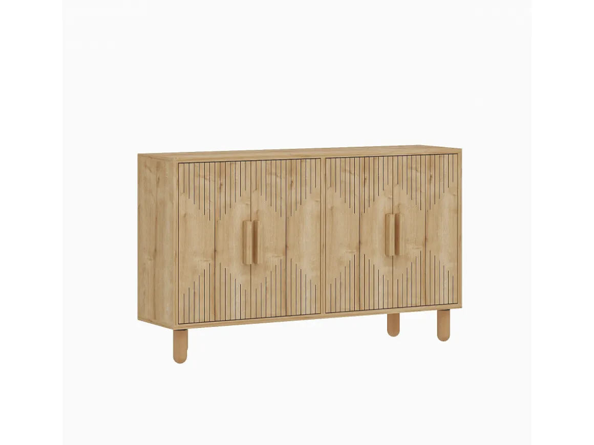 Buffet en bois "Roger" - 120 x 29 x 73 cm - Chêne Saphir