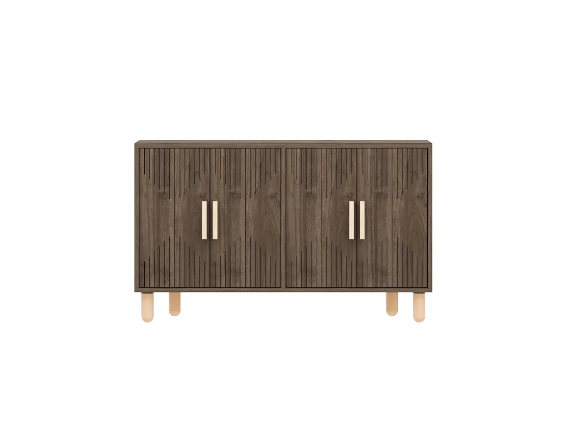 Buffet en bois "Roger" - 120 x 30 x 74 cm - Marron
