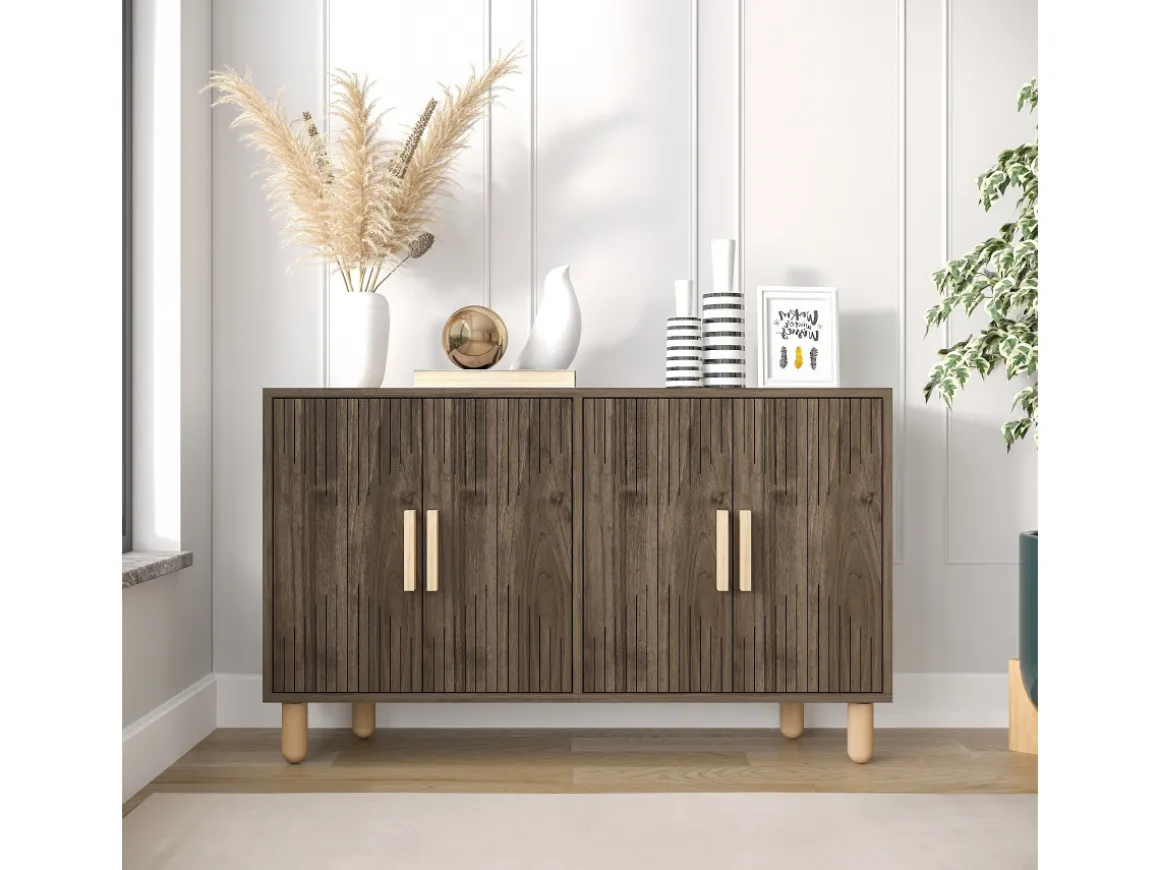 Buffet en bois "Roger" - 120 x 30 x 74 cm - Marron