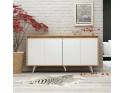 Buffet en bois "Shans" - 140 x 40 x 86 cm - Blanc