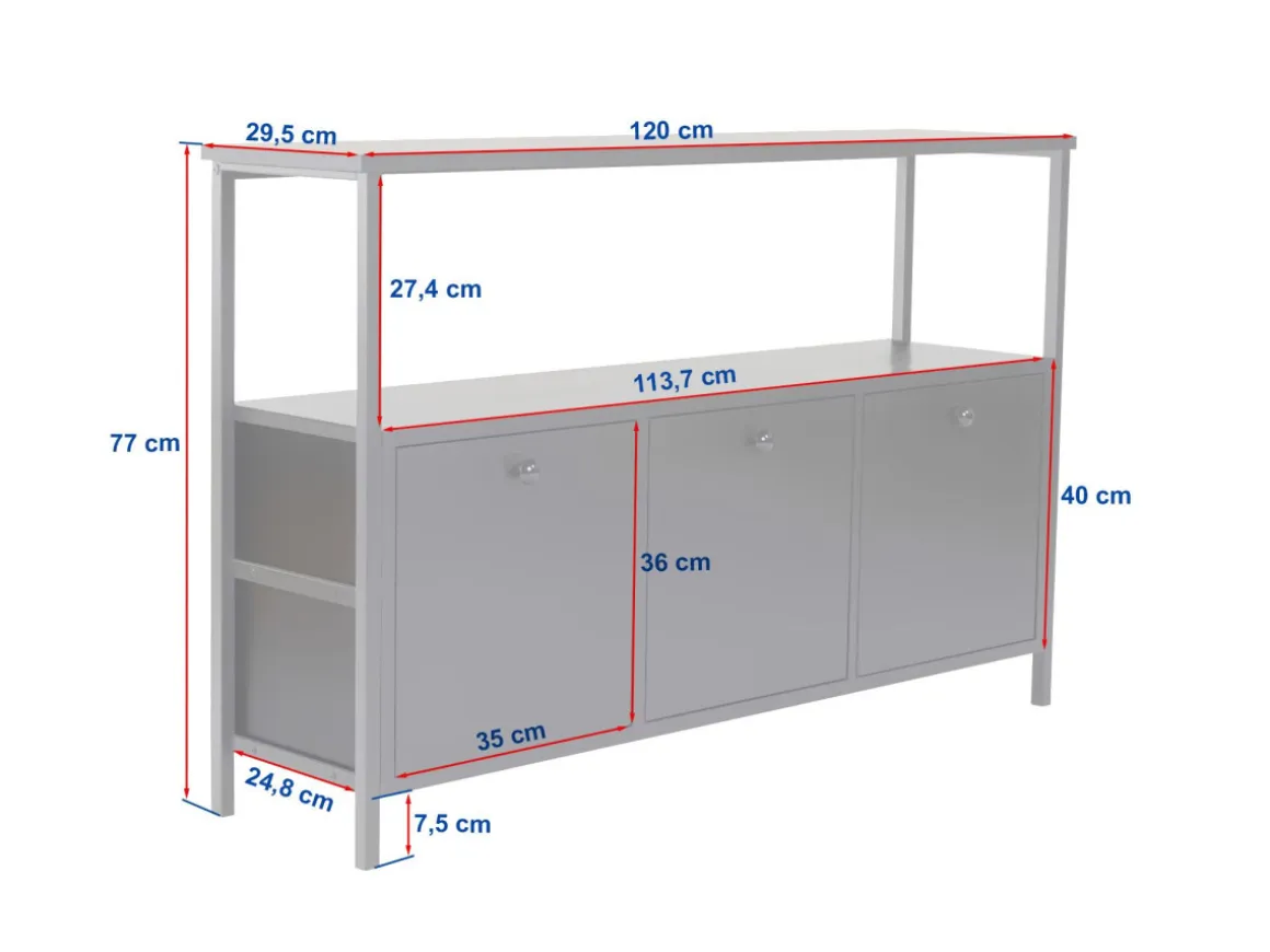 Buffet en bois "Solace" - 120 x 30 x 77 cm - Beige