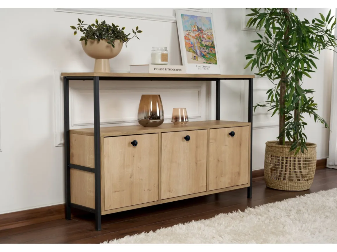 Buffet en bois "Solace" - 120 x 30 x 77 cm - Beige