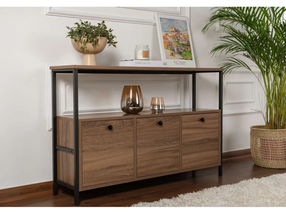Buffet en bois "Solace" - 120 x 30 x 77 cm - Marron