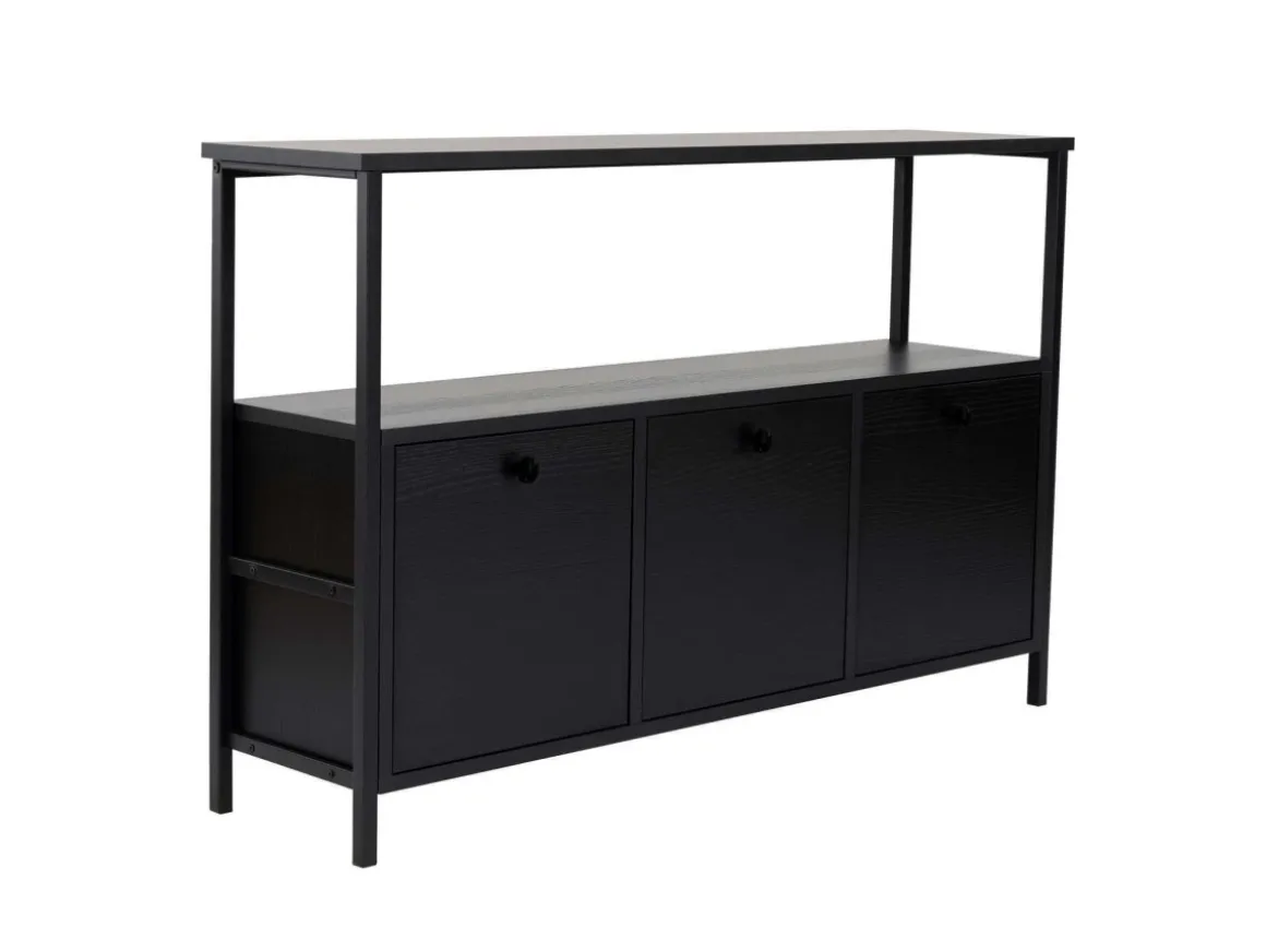 Buffet en bois "Solace" - 120 x 30 x 77 cm - Noir