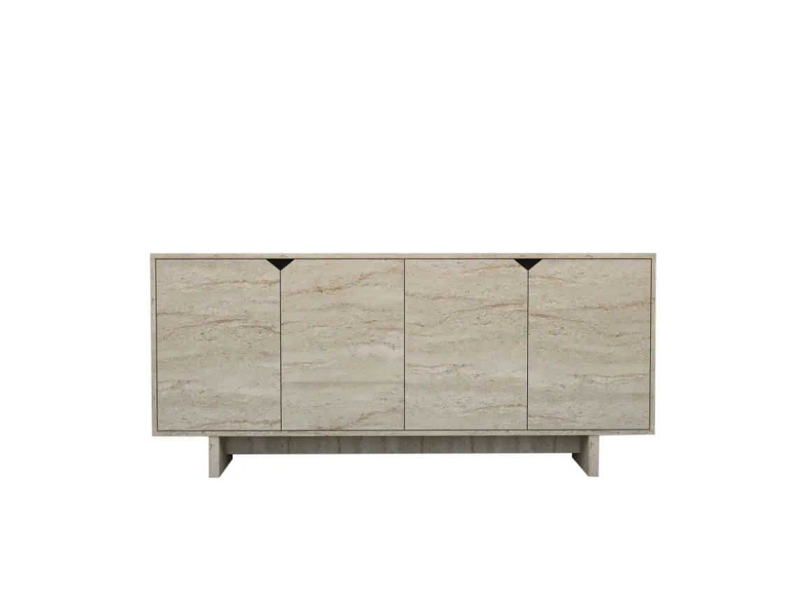 Buffet en bois "Turan" - 180 x 40 x 81 cm - Travertin