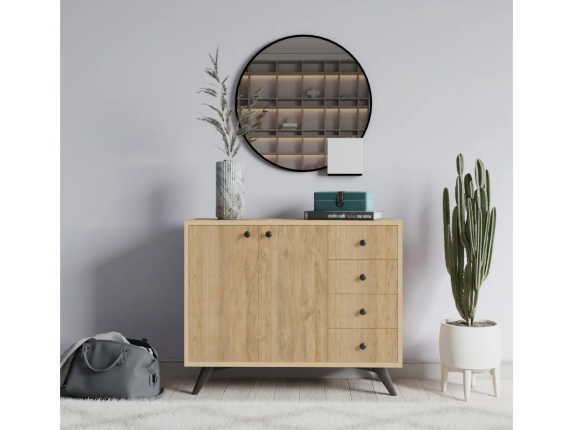 Buffet en bois "Waga" - 100 x 35 x 82 cm - Marron