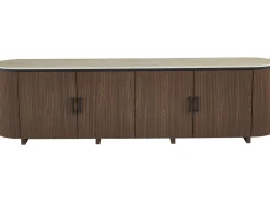 Buffet ovale en bois "Portofino" - 200 x 40 x 55 cm - Marron