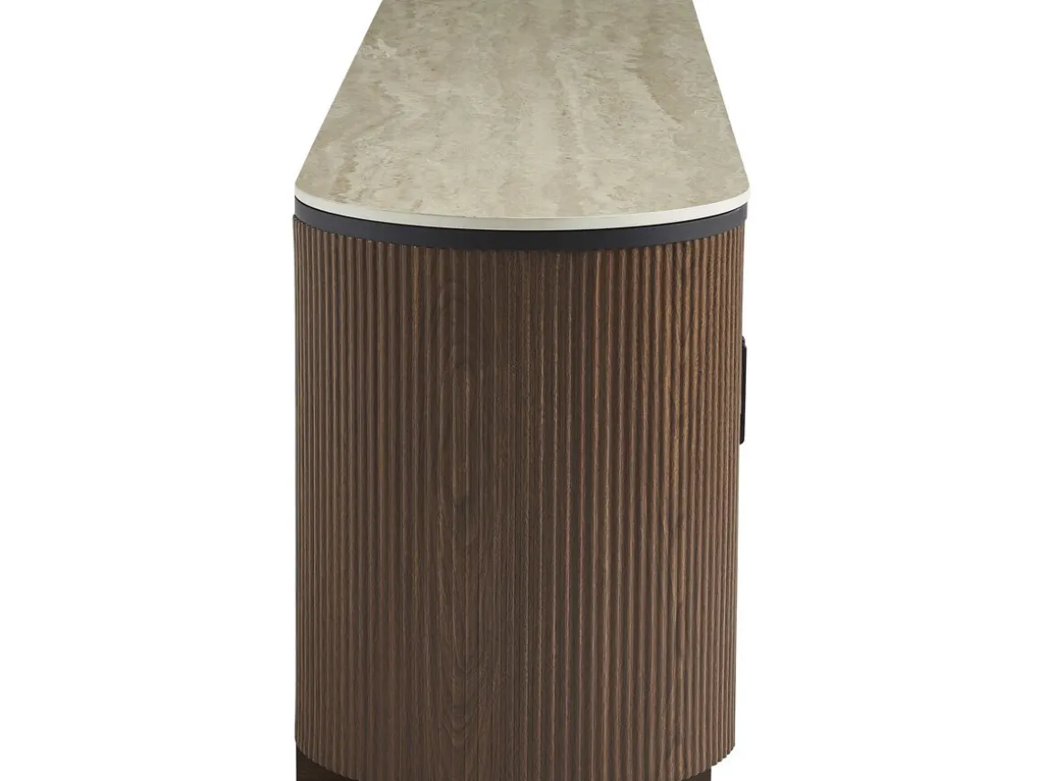 Buffet ovale en bois "Portofino" - 200 x 40 x 55 cm - Marron