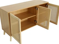 Buffet style cannage "Neuille" - 120 x 40 x 71.5 cm - Beige