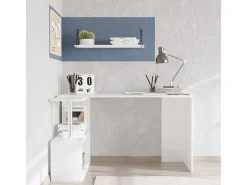 Bureau d'étude en bois "Gelincik" - 130 x 109 x 74 cm - Blanc
