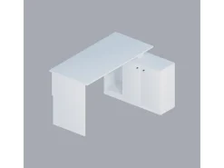 Bureau en bois "Basak" - 130 x 60 x 74 cm - Blanc