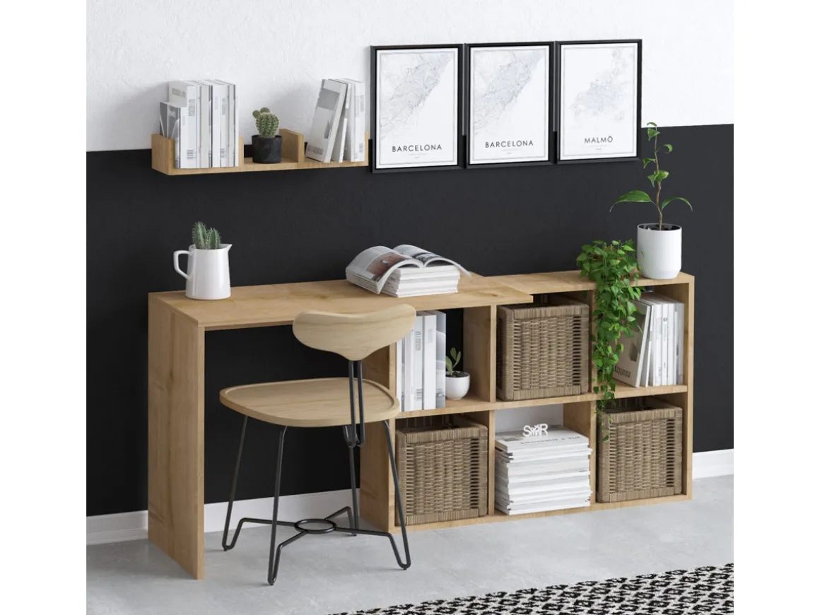 bureau en bois "Blake" 74 x 45 x 145 cm - Chêne