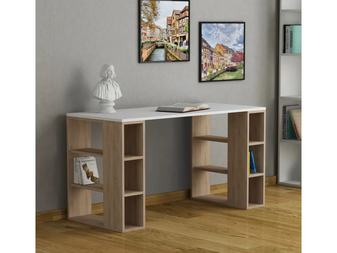 Bureau en bois "Colmar" - 140 x 75 x 60 cm - Blanc