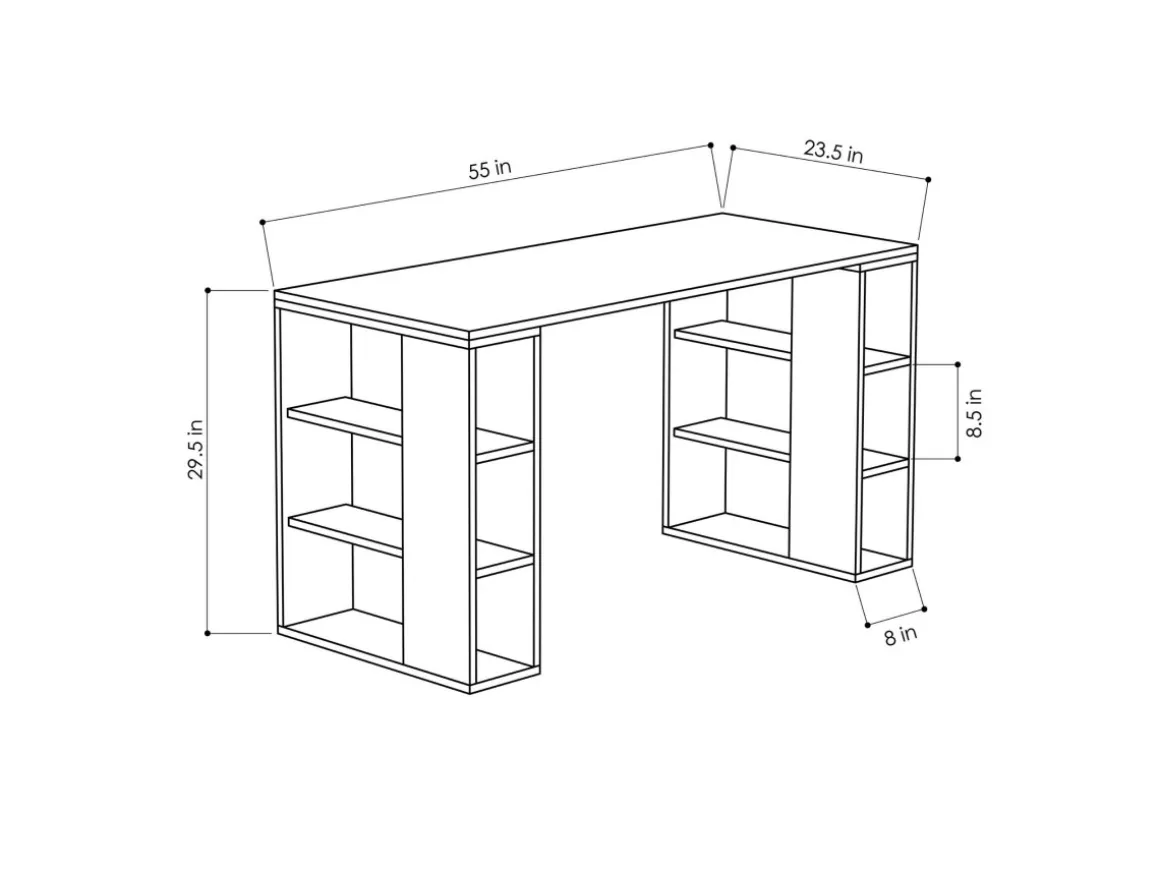 Bureau en bois "Colmar" - 140 x 75 x 60 cm - Blanc
