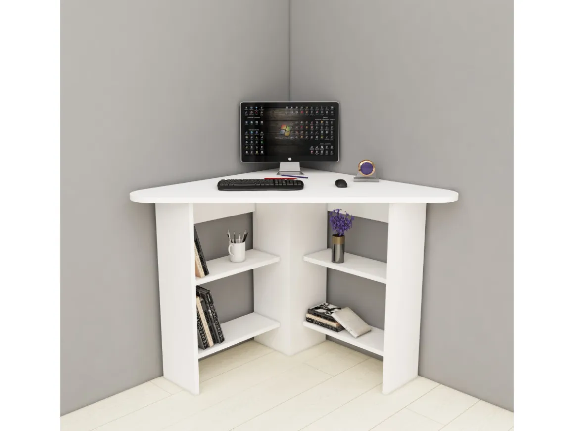 Bureau en bois "Corner " - 80 x 80 x 73 cm - Blanc