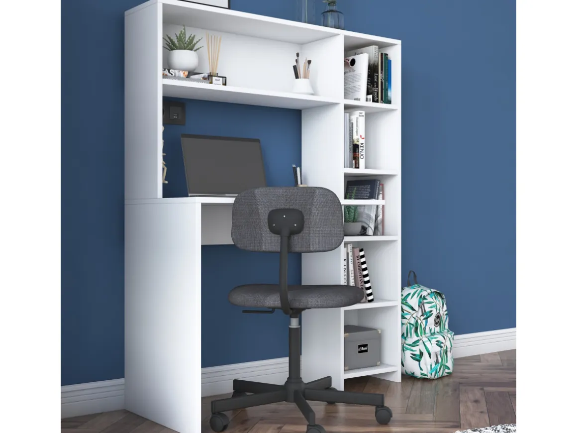 bureau en bois "Haham" 113 x 40 x 142 cm - Blanc