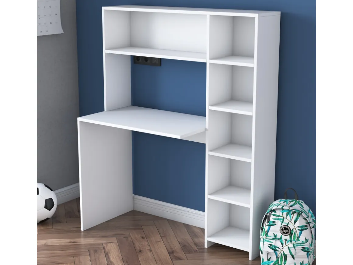 bureau en bois "Haham" 113 x 40 x 142 cm - Blanc
