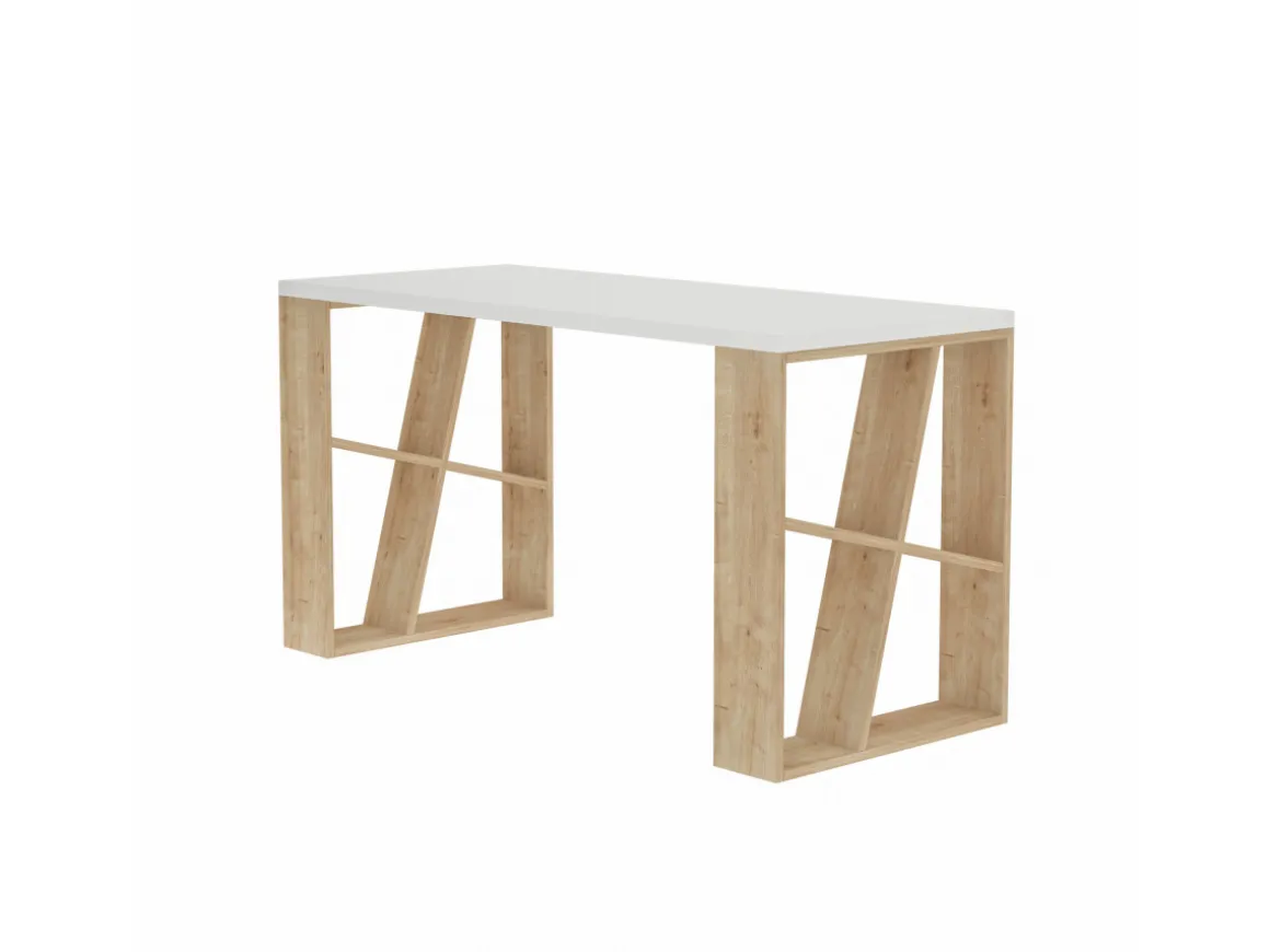 Bureau en bois "Honey" - 140 x 60 x 75 cm - Chêne blanc