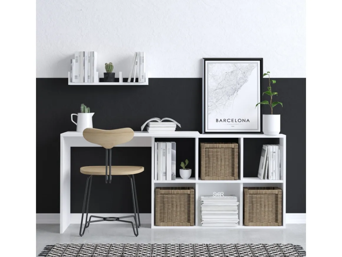Bureau en bois "Jack" - 145 x 45 x 74 cm - Chêne blanc
