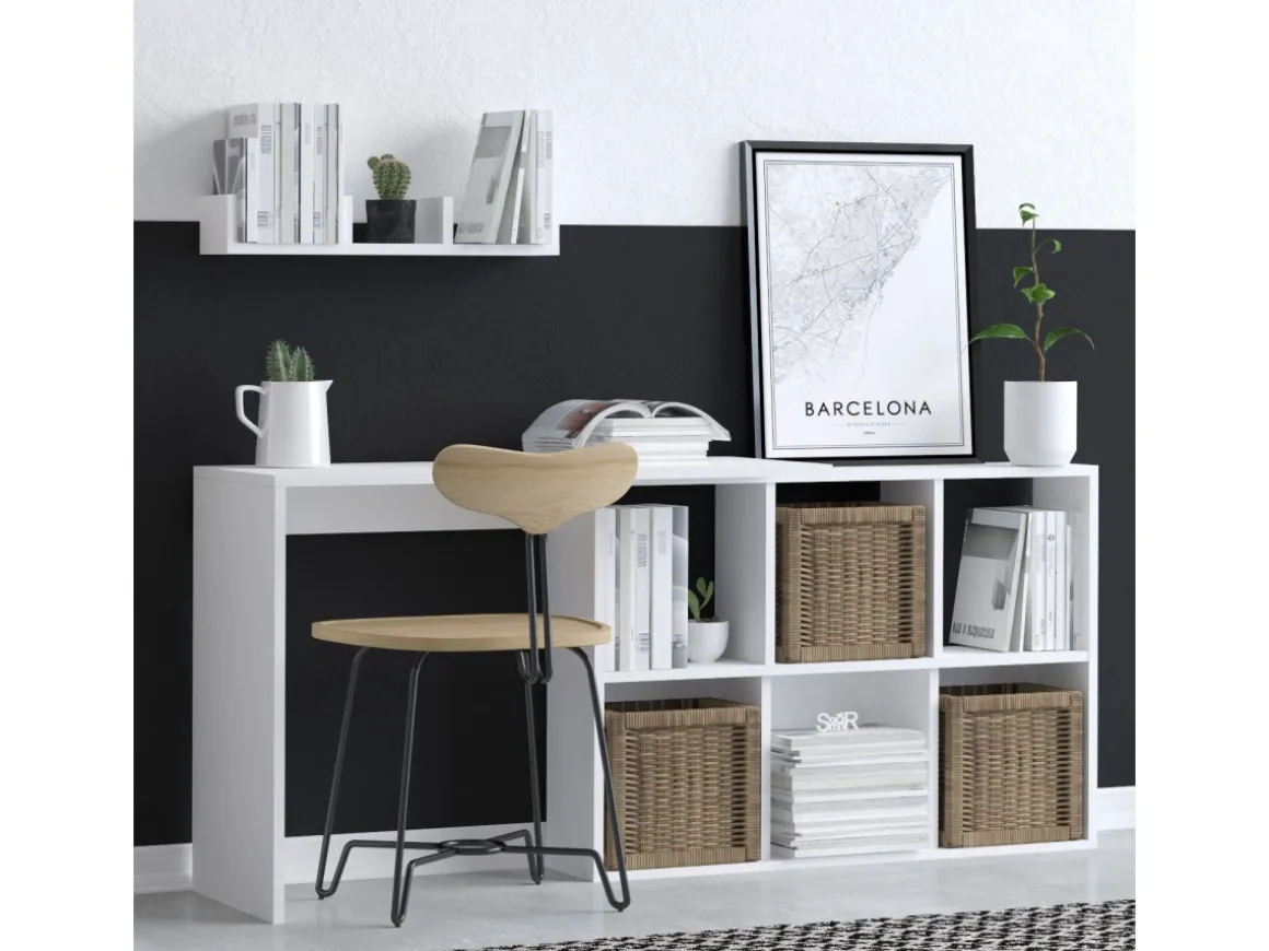 Bureau en bois "Jack" - 145 x 45 x 74 cm - Chêne blanc