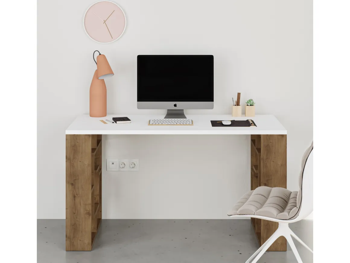 bureau en bois "Maze" 140 x 60 x 75 cm - Blanc