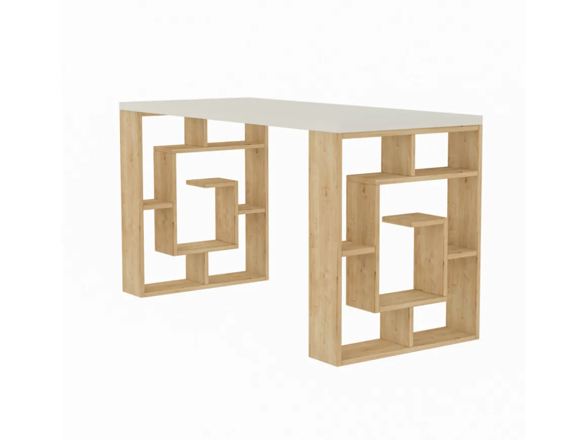 bureau en bois "Maze" 140 x 60 x 75 cm - Blanc