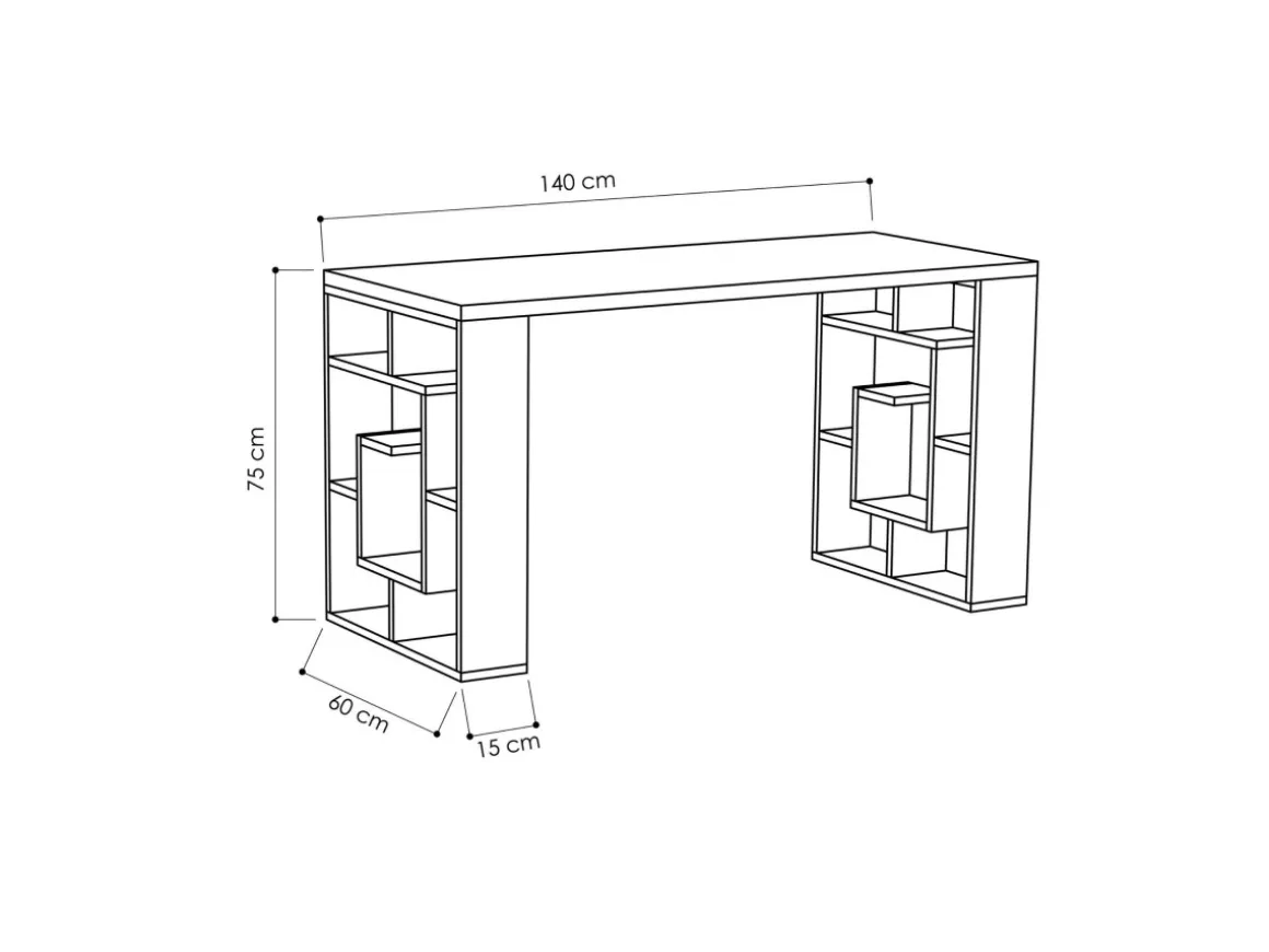 bureau en bois "Maze" 140 x 60 x 75 cm - Blanc